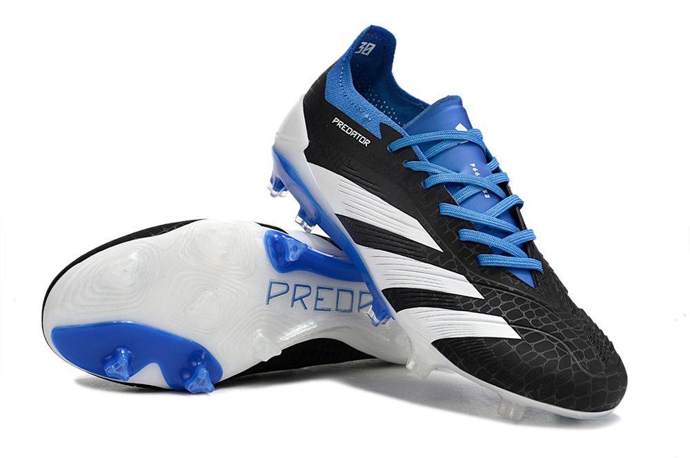 Men's Adidas Predator 24 Elite FG Soccer Cleats - White/Black/blue