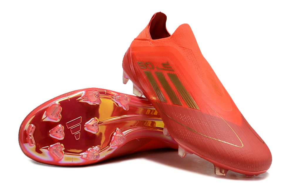 Men's Adidas F50 Elite Laceless FG Soccer Cleats - red/gold