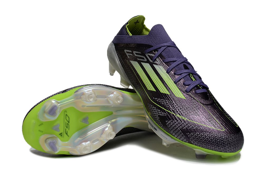 Unisex Adidas F50+ Lightstrike Elite FG Soccer Cleats - Purple/Yellow/Silver