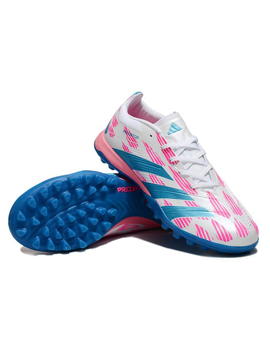 Unisex Adidas Predator 24 Elite TF Soccer Shoes - White/Pink/Blue