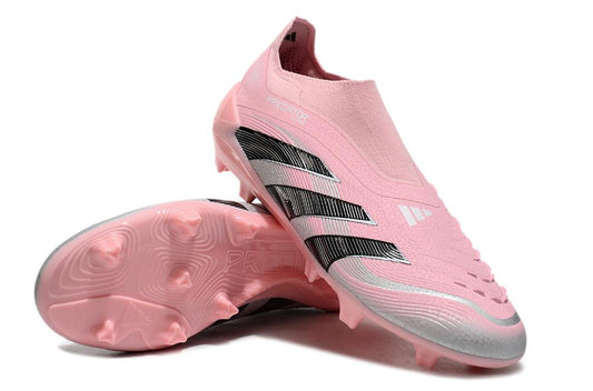 Unisex Adidas Predator Elite 25 Laceless FG Soccer Cleats - Pink/Black/Silver