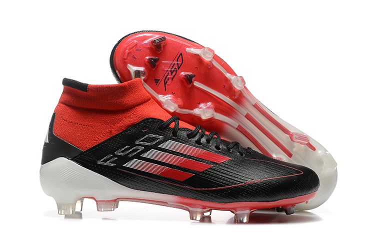 Men's Adidas F50 Elite Mid FG Soccer Cleats - Black/Red/White