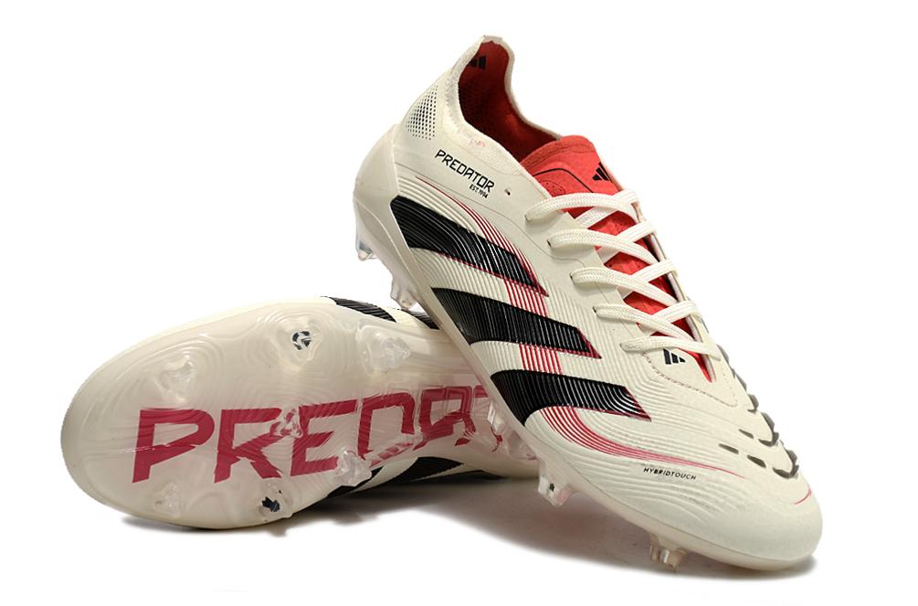 Unisex Adidas Predator Elite 2025 Goal Hunter FG Soccer Cleats - Beige/Black/Red