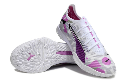 Men's Puma Ultra Ultimate TF Soccer Shoes - White/Purple/Black