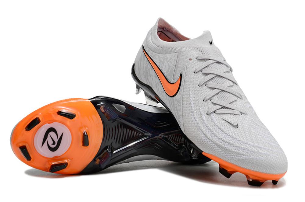 Men's Nike Phantom Luna Elite FG Soccer Cleats - Grey/Orange/Black