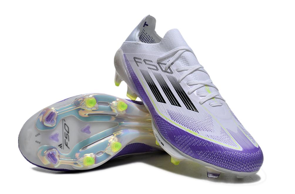 Unisex Adidas F50+ Elite Lightstrike Pro FG Soccer Cleats - White/Black/Purple