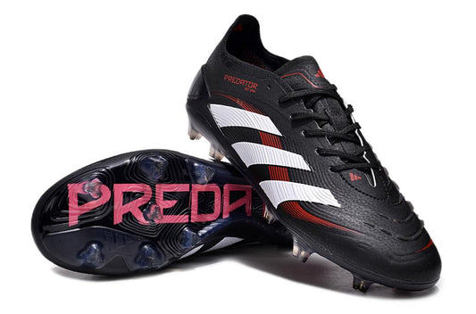 Unisex Adidas Predator Elite 2025 Stealth Victory FG Soccer Cleats - Black/White/Red