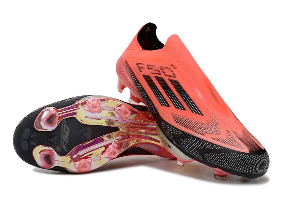 Unisex Adidas F50+ Lightstrike Pro Laceless FG Soccer Cleats - Red/Black/Silver