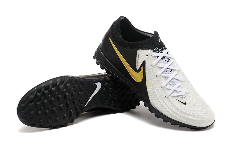 Men's Nike Phantom GX 2 Elite TF Soccer Shoes - White/Black/Gold