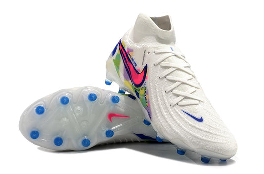 Men's Nike Phantom Luna Elite AG Soccer Cleats - White/Blue/Pink/Yellow