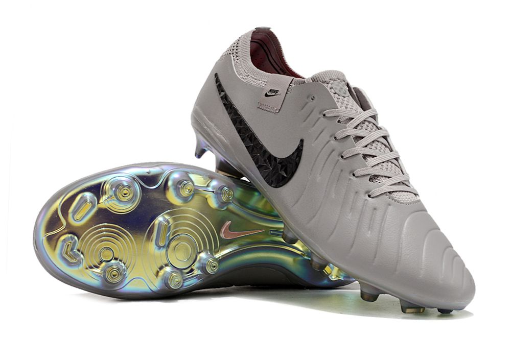 Men's Nike Tiempo Legend 10 Elite FG Soccer Cleats - Grey/Metallic/Black