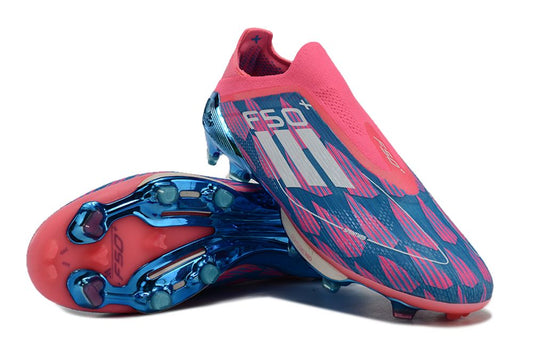 Unisex Adidas F50+ Lightstrike Pro Laceless FG Soccer Cleats - Pink/Blue/White