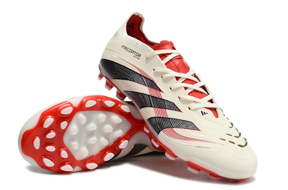 Unisex Adidas Predator 25+ Elite AG Soccer Cleats - Beige/Red/Black