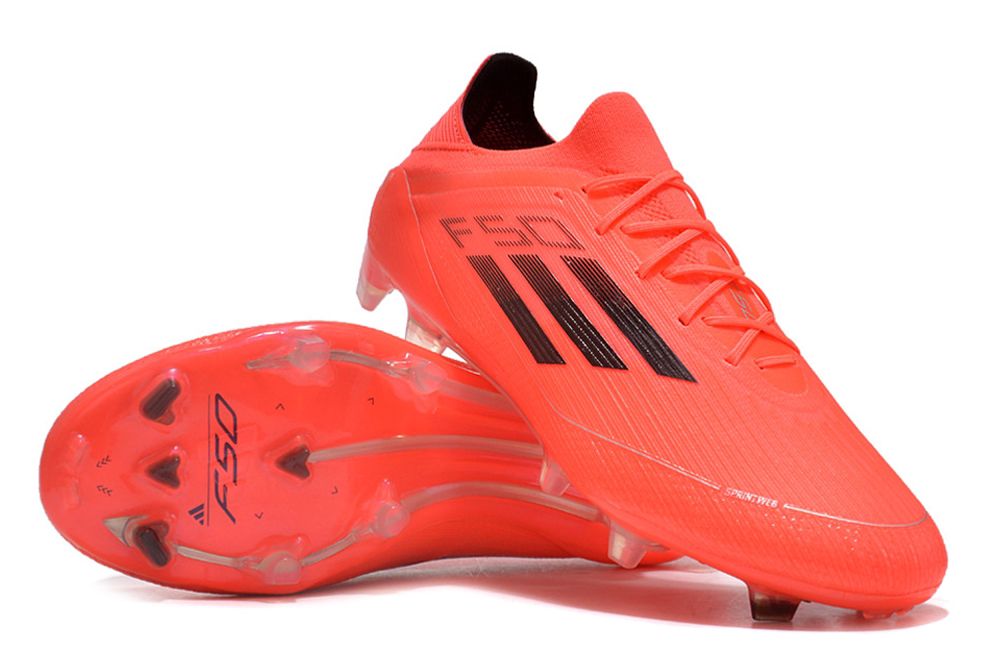 Men's Adidas F50 Elite Laceless FG Soccer Cleats - Red/Black