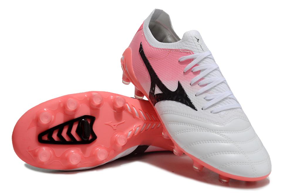 Men's Mizuno Morelia Neo 3 FG Soccer Cleats - White/Pink/Black