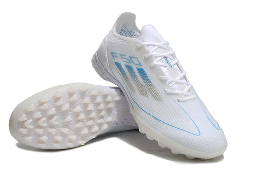 Men's Adidas F50 Adizero TF Soccer Shoes - White/Grey/Blue