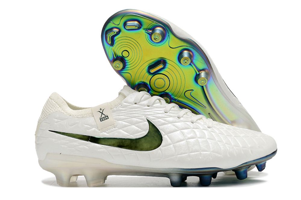 Men's Nike Tiempo Legend 10 Elite FG Soccer Cleats - White/Blue