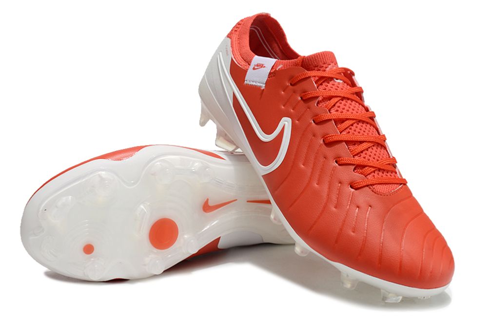 Men's Nike Tiempo Legend 10 Elite FG Soccer Cleats - Red/White