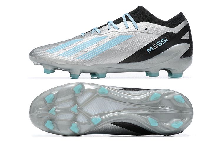 Adidas X Crazyfast+ FG Soccer Cleats - Silver/Blue/Black