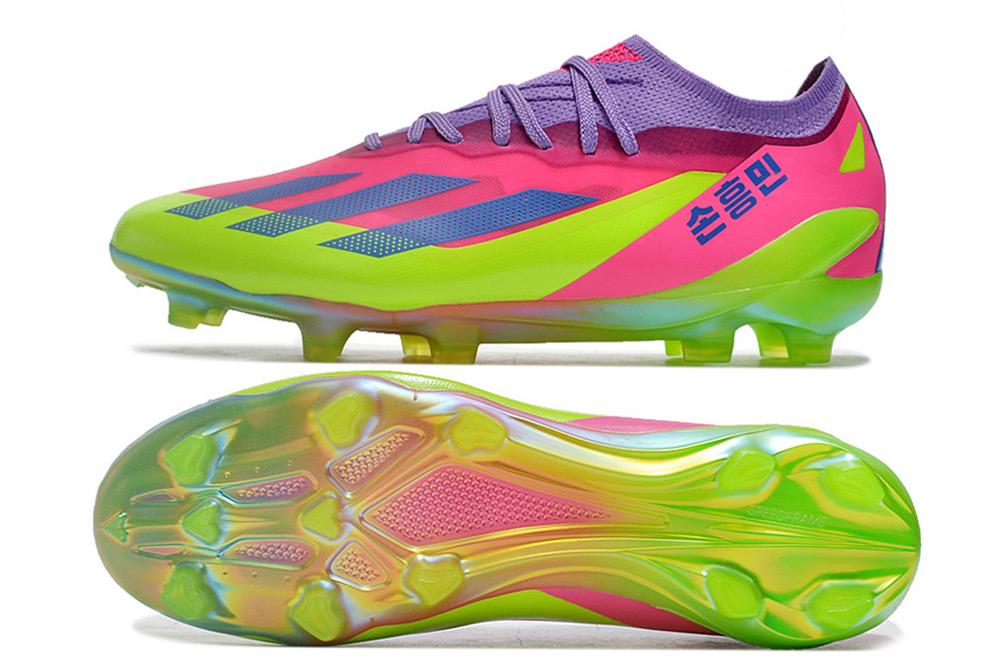 Adidas X Crazyfast+ FG Soccer Cleats - Purple/Pink/Green/Blue