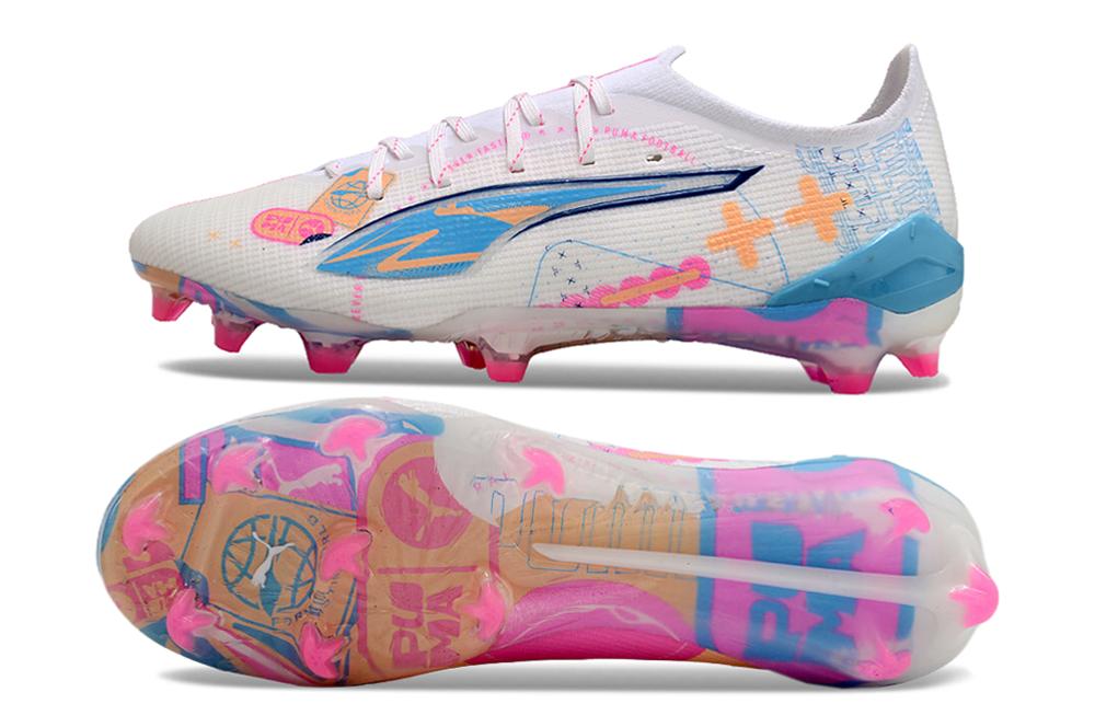 PUMA Ultra 5 Ultimate FG Volume Up - White/Luminous Blue/Poison Pink/Fizzy Melon