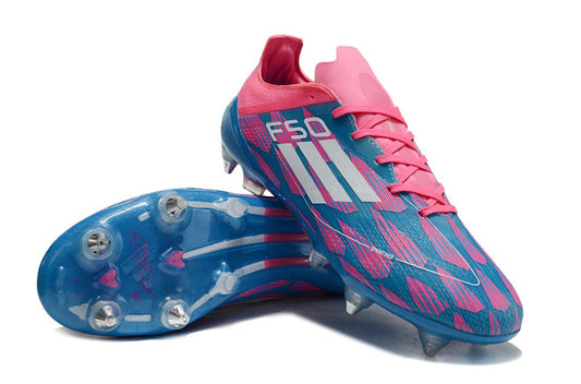 Adidas F50 Elite SG - Blue /white/pink(Metal stud)