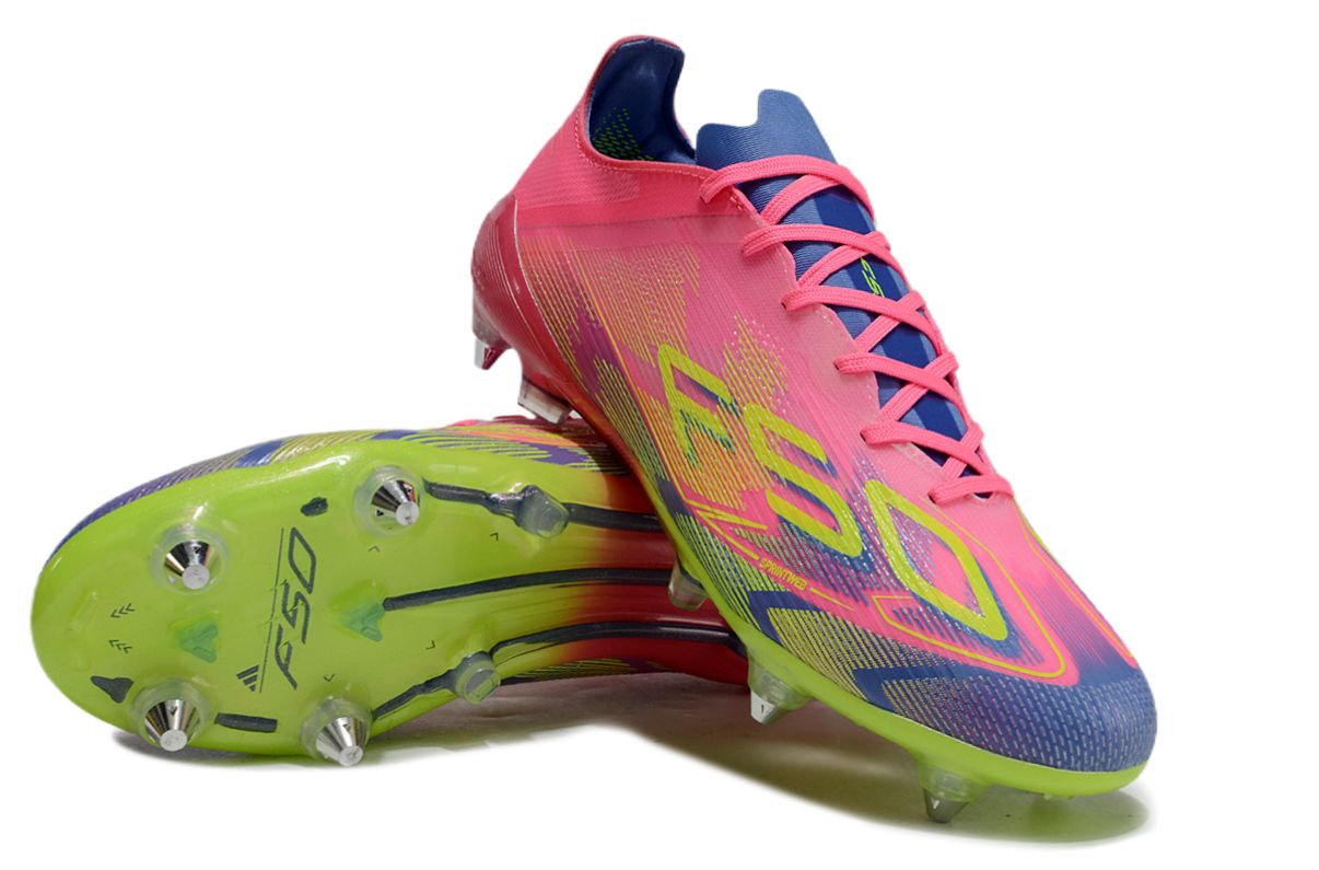 Adidas F50 Elite SG -Blue/Pink/yellow(Metal stud)