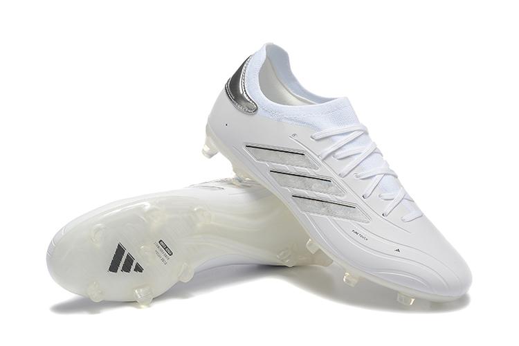 Men's Adidas Copa Pure 2+ FG Soccer Cleats - White/Silver/Black