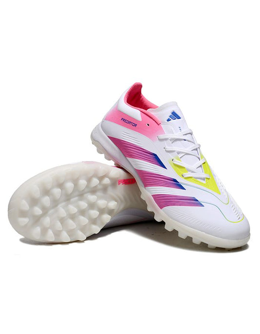 Men's Adidas Predator 24 Elite TF Soccer Shoes - White/Pink/Blue/Yellow