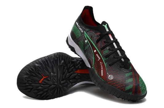 Men's Puma Ultra Ultimate TF Soccer Shoes - Black/Red/Green