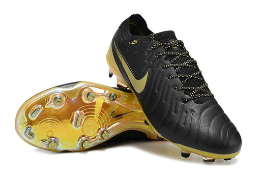 Men's Nike Tiempo Legend 10 Elite FG Soccer Cleats - Black/Gold