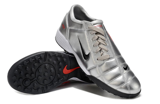 Men's Nike Total 90 II TF Soccer Shoes - Silver/Black/Red