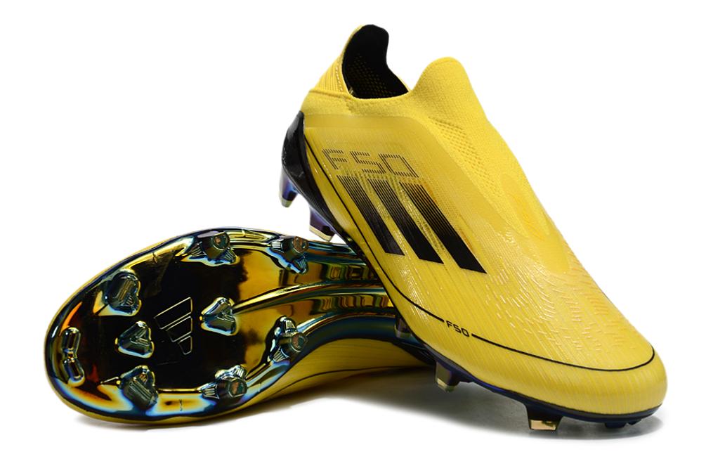 Men's Adidas F50 Elite Laceless FG Soccer Cleats - yellow/black