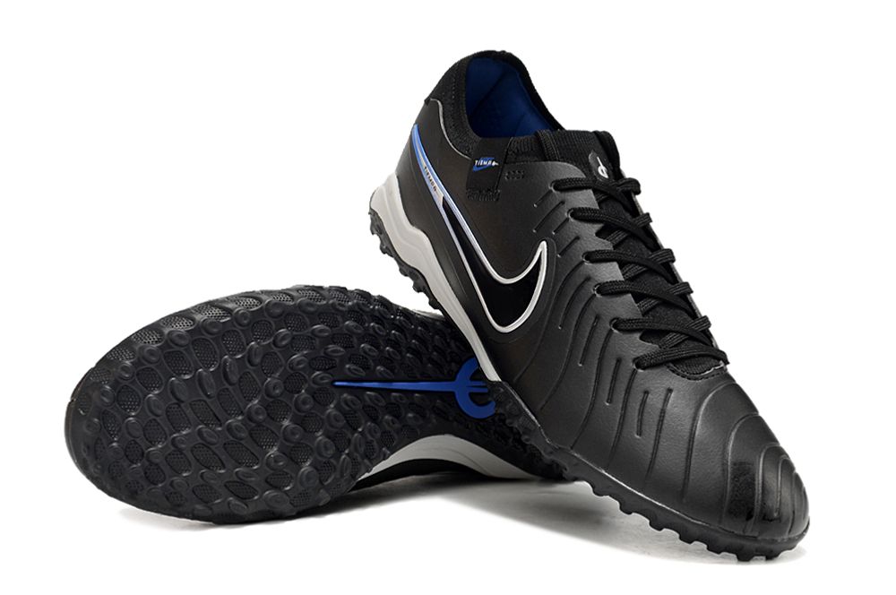 Men's Nike Tiempo Legend 10 Pro TF Soccer Shoes - Black/White/BLUE