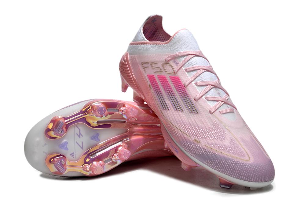 Men's Adidas F50+ Lightstrike 304+ Elite FG Soccer Cleats - Pink/Gold/White