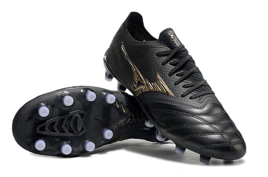 Men's Mizuno Morelia Neo 3 FG Soccer Cleats - Black/White/Gold