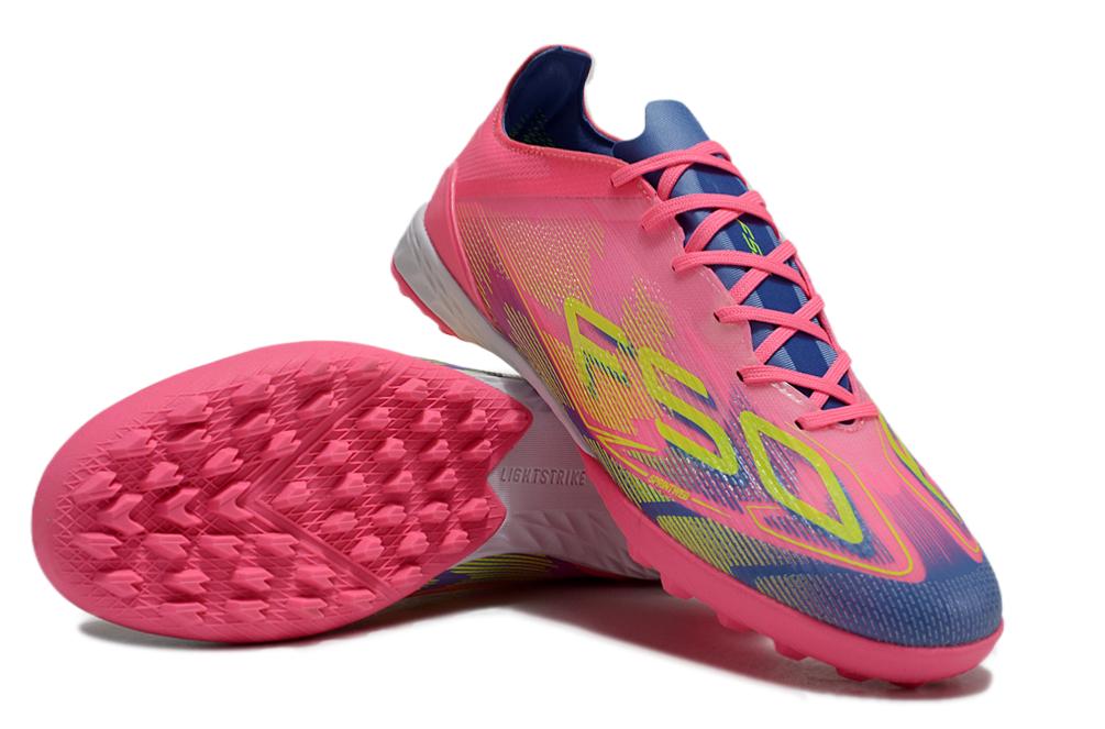 Men's Adidas F50 Pro TF Soccer Shoes - Pink/Blue/Yellow