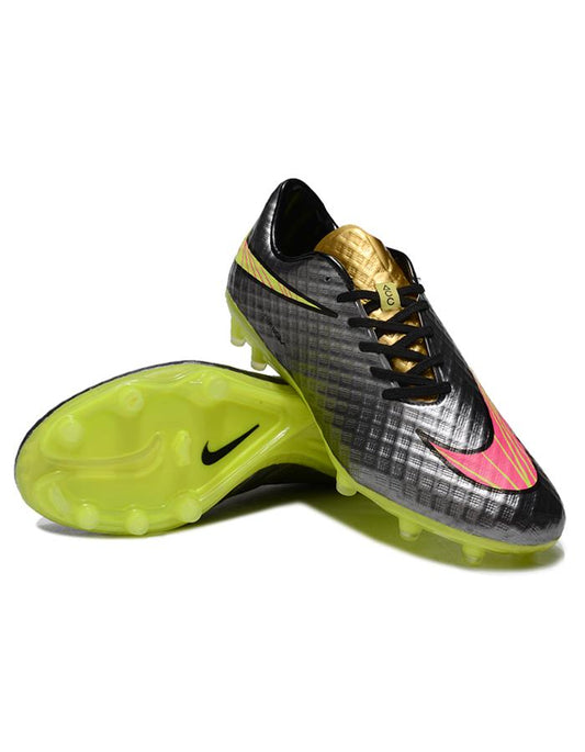 Men's Nike Hypervenom Phantom FG Soccer Cleats - Black/Gold/Pink/Yellow